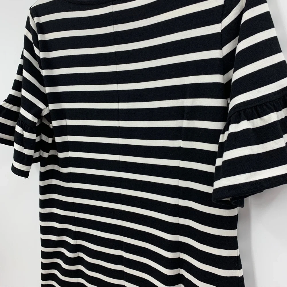 J. Crew Ruffle Sleeve Striped Shift Dress Sz S - Picture 5 of 12